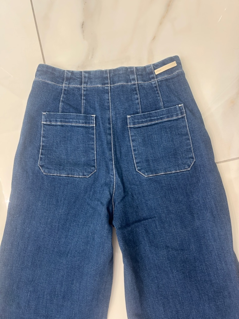 Pilcro and the Letterpress Dark Blue Cropped Wide-Leg Jeans - Picture 6 of 7